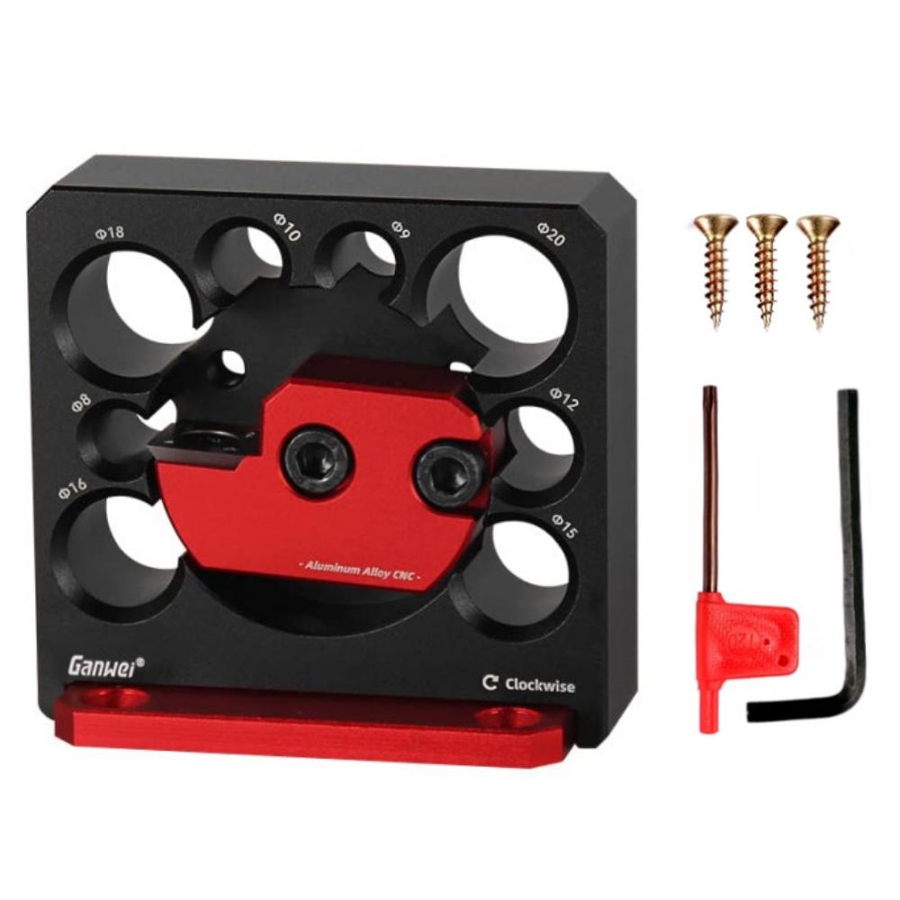 Adjustable Electric Drill Milling Dowel Round Rod Tool Dowel Maker Jig with 8/9/10/12/15/16/18/20mm Holes Wood Sticks Maker