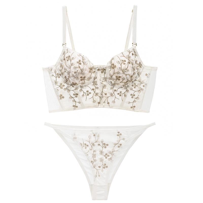 French Embroidery Lingerie Set: Longline Corset Cami Tank Top for Women - Pure Desire Style