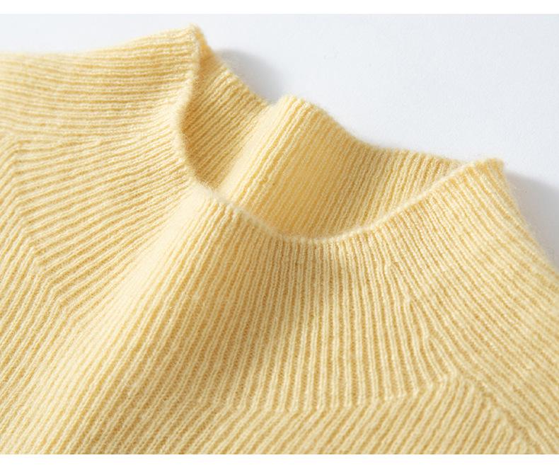 Autumn/Winter 2025 Women's Slim-Fit Striped Cashmere Embroidered Knit Top