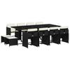 Vidaxl 13-Cz. Garden Furniture Set, Cushions, Black, Rattan PE