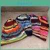 Winter Knit Beanie Hat With Striped Print For Cold Weather Warmth