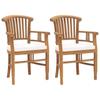 Day and Night - Day and Night Garden Chairs 2 Units Teak Wood with Cream White Cushions