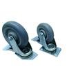 Medium Gray Silent Swivel Brake Caster Wheel with Elastic Dome