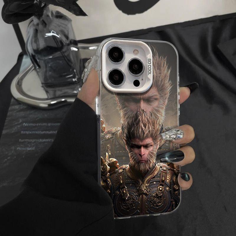 Silicone Phone Case for Apple 15 ProMax- Black Myth Wukong Monkey King iPhone Cover on 15/15promax/15plus/15pro/14/13/12/11/Xs/XR