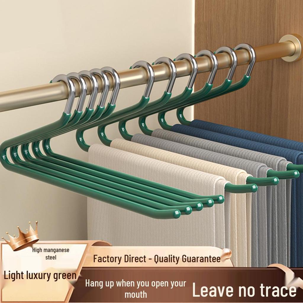 Goose-shaped Non-slip Pants Hanger with Traceless Z-design for Wardrobe Storage.