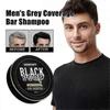 (color01)Men's Grey Coverage Bar Shampoo Hair Darkening Black Soap for Grey Hair Cover
