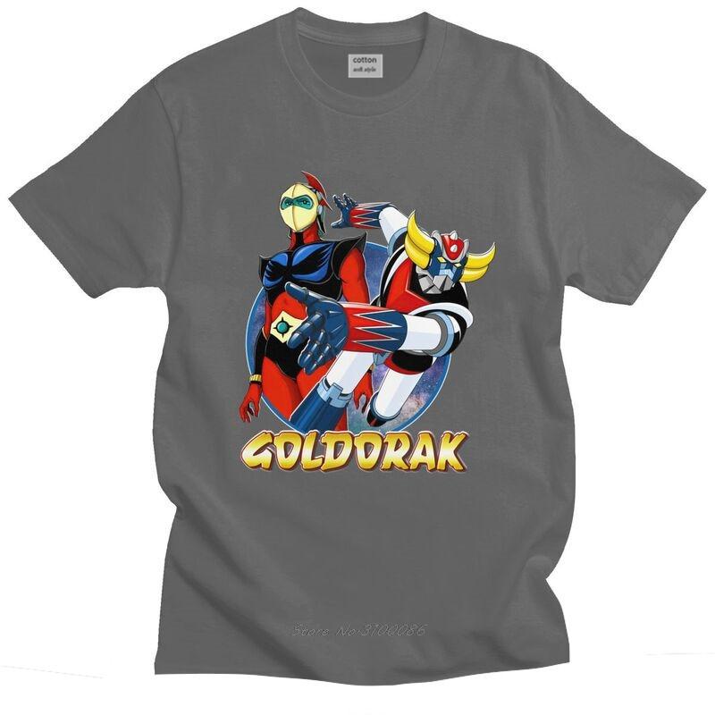 UFO Robot Goldorak Grendizer T Shirt Men Cotton Tshirt Urban Tees Short Sleeved Actarus Goldrake Anime T-shirts Fitted Clothing