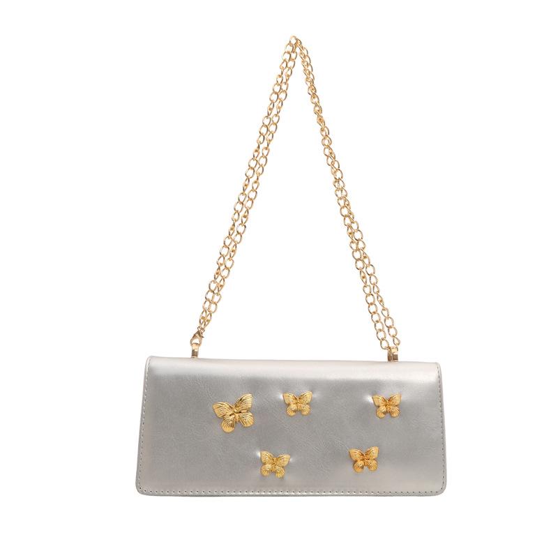 2024 Trendy Mori Style Studded Butterfly Baguette Crossbody Bag for Women