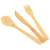6Pcs Smooth Sanded Fork Spoon  Kit Bamboos Dining Utensil Lightweight Eating Set  Household