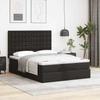 Ottoman Bed with Mattress & LEDs Black 140x190 Cm Faux Leather