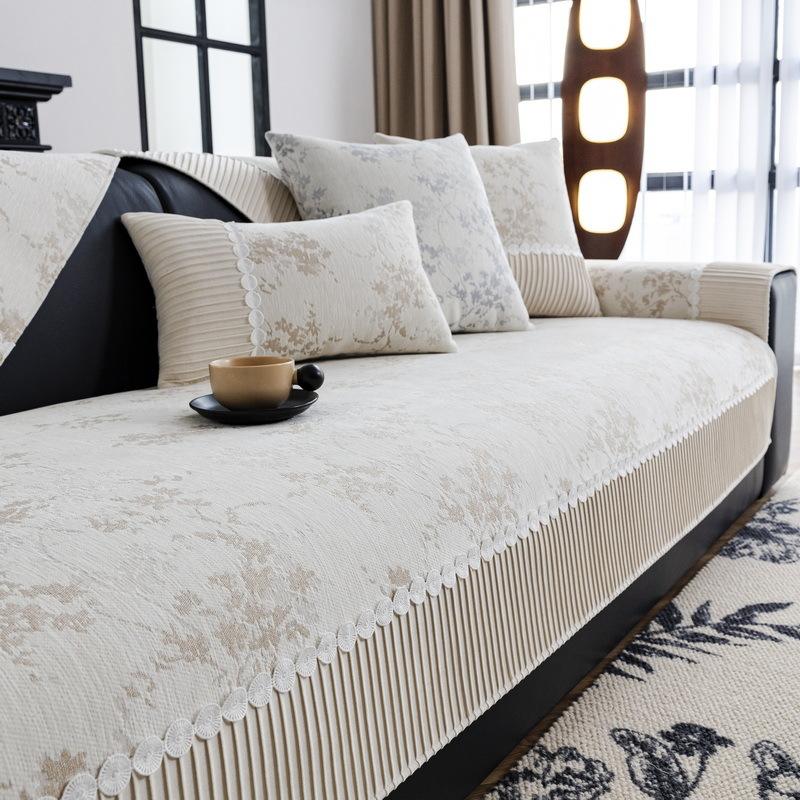 Light luxury chenille sofa cover pad is universal in all seasons  new leather sofa cover towel non-slip seat cushion cover cloth