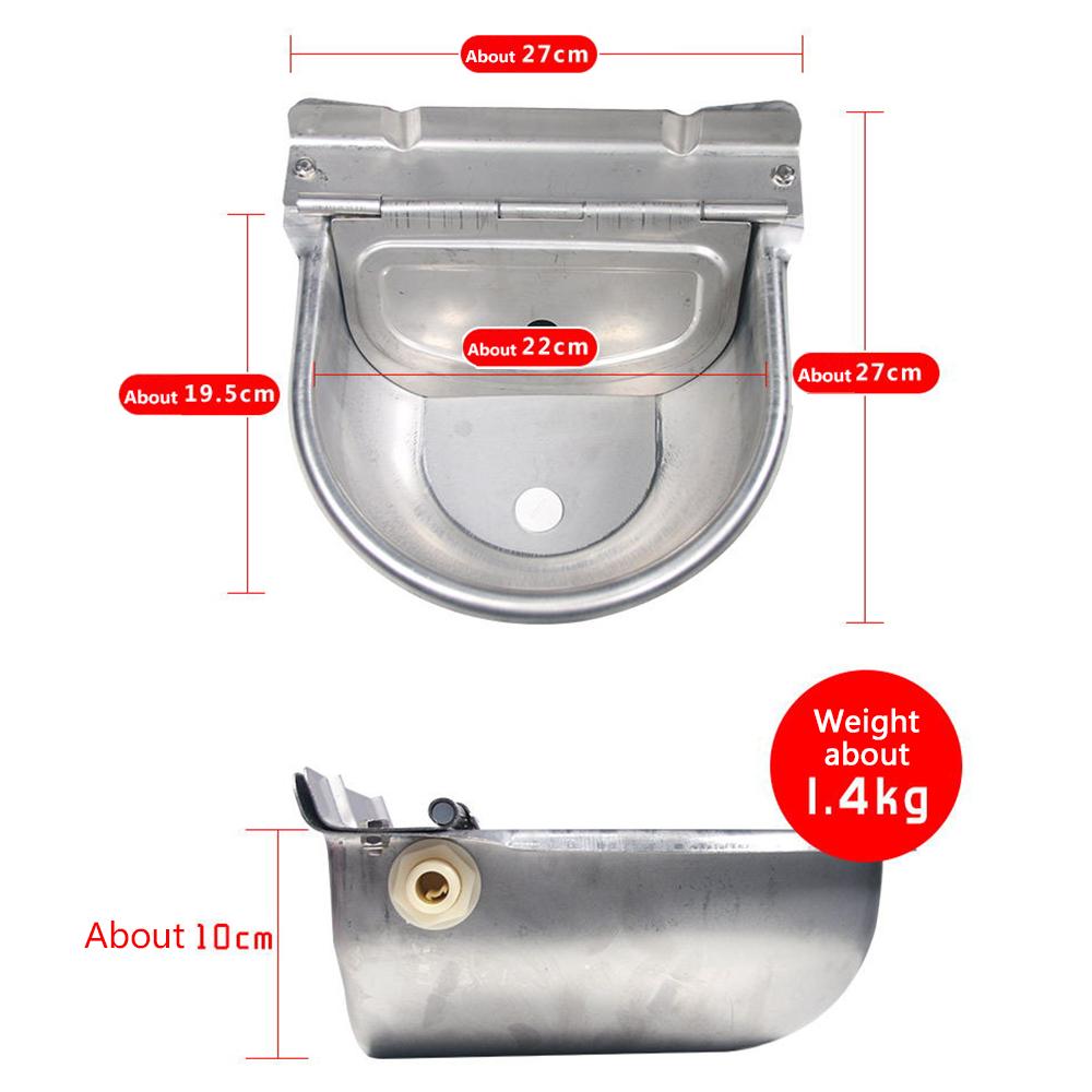 Stainless Steel Automatic Waterer Pet Livestock Tool Animals Water Bowl with Floating Ball for