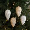 Plastic Adhesive Powder Pine Cone Christmas Tree Ornament