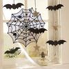 Halloween Black Lace Spiderweb Table Cloth Table Covers Window Hanging Horror Halloween Party Decora MIT