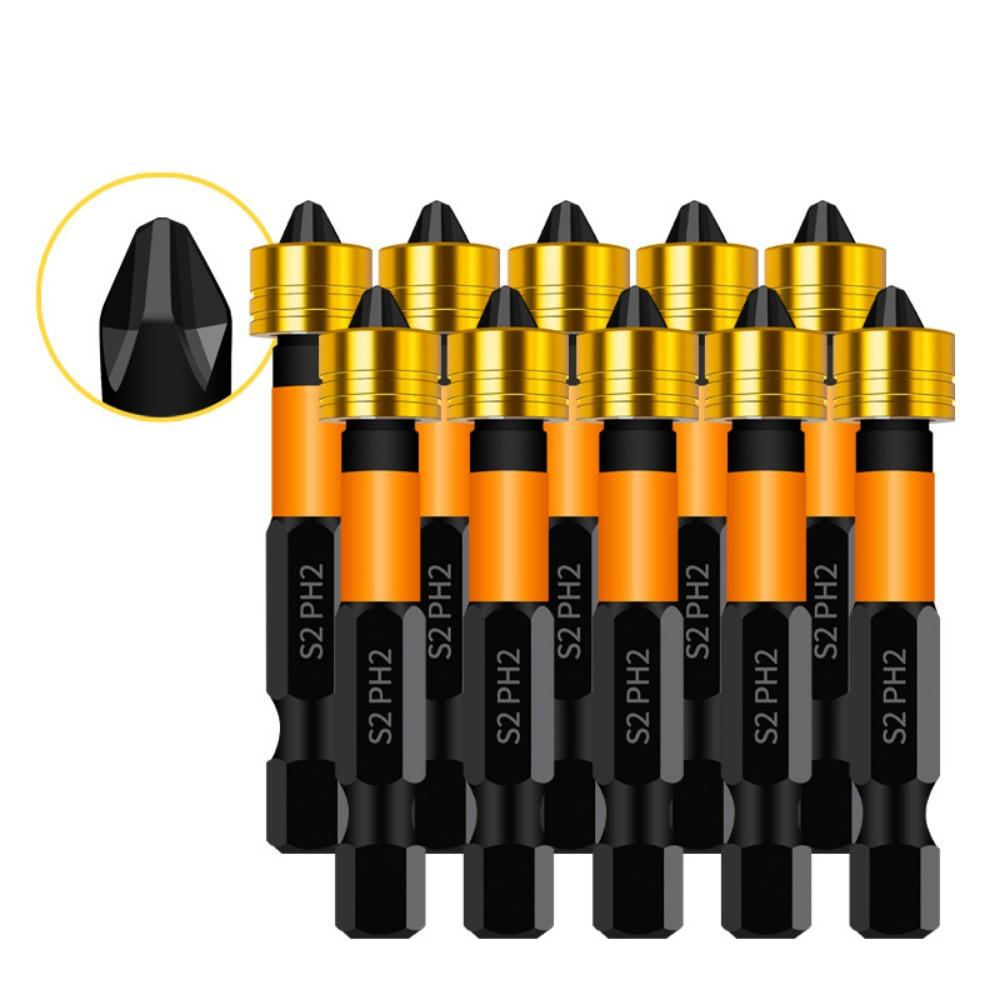 6/10Pcs S2 Zinc Zinc Alloy Steel Magnetic Screwdriver Bits 50mm Length Screw Setter Bits Locating Screws