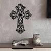 Wrought Iron Cross Wall Decor Vintage Metal Art Sculpture for Home Church Farmhouse Modern Decorative Craft