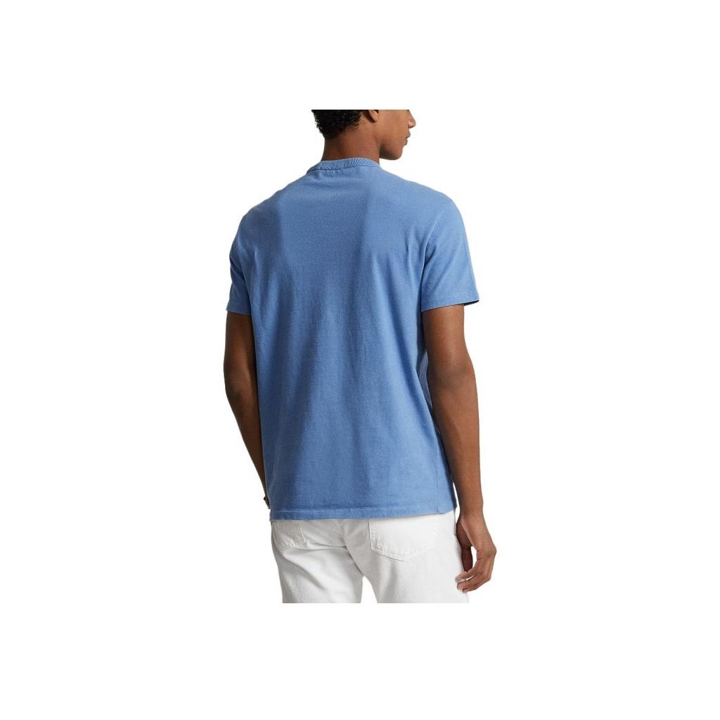 Polo Ralph Lauren Solid Color Big Pony Embroidered Casual Crew Neck Short Sleeve T-Shirt Men Tops Blue MNPOTSH1N822148-400