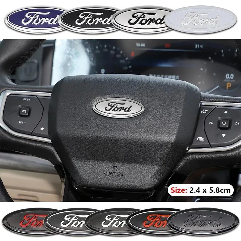 LLKC3 5.8cm Car Steering Wheel Center Badge Logo Sticker Steering Wheel Logo Sticker For Ford Focus 3 MK2 Fiesta MK7 Mondeo MK4 Fusion