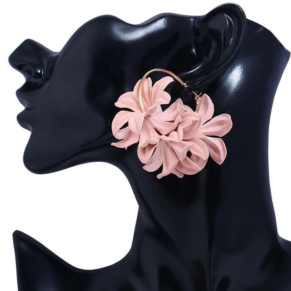 1pair Women Fashion Elegant 3D Flower Design Earring All-match Delicate Ear Studs