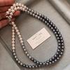 Shi Jia Tahiti Black & White Gradient Pearl Necklace - Non-Fading Luxury Clavicle Choker for Women