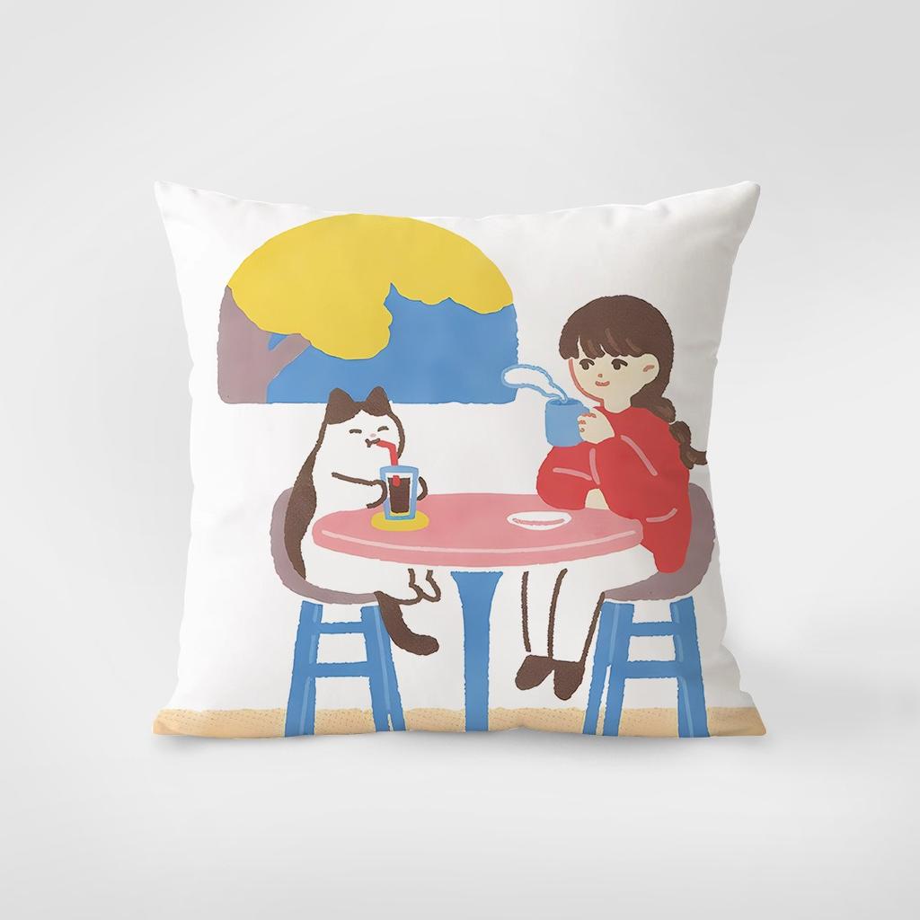 Cartoon Cat Pillowcase Interior Decoration Office Living Room Home Pillowcase