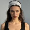 Korean Lace Floral Headbands Wide Mesh Elastic Hair Bands Hollow-Out Lightweight Headwrap  Female