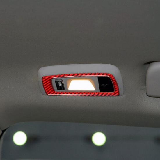 2pcs Red Carbon Fiber Car Rear Row Reading Light Sticker For Panamera 2010-2016