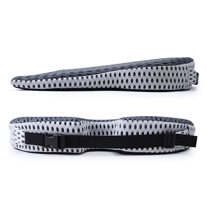 Back Pain Promote Seat Cushion with Memory Inclined for Use [Relieve & Posture] Foam, Design, Washable, Non-Slip, Driving/Office <<Gray>>_Unimbi