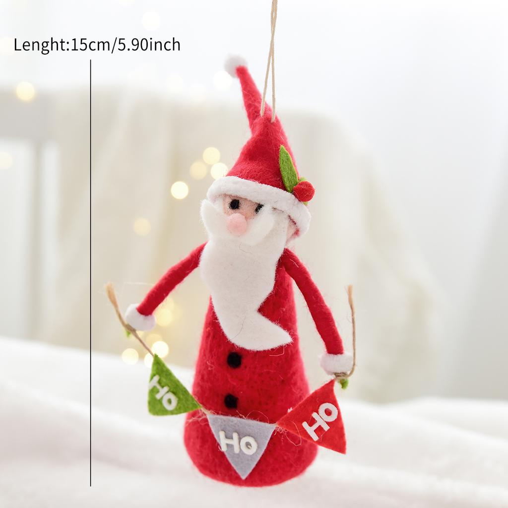 Christmas Tree Pendant Felt Desktop Ornament Snowman Deer Head Felt Small Pendant Decoration Christmas Pendant