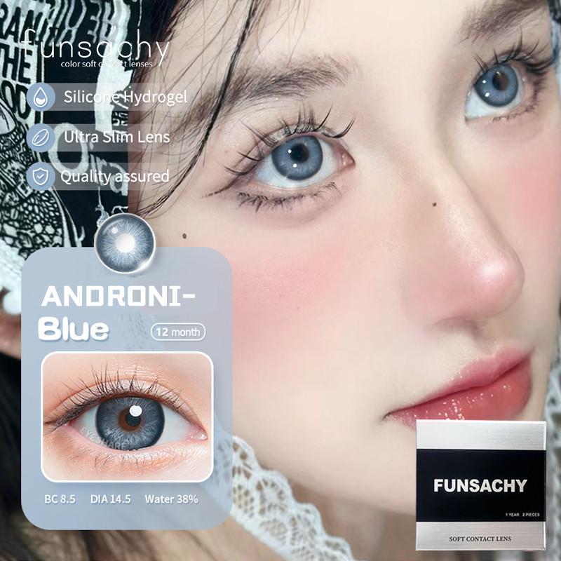 FUNSACHY 2 st Naturliga Kontaktlinser för Ögon Färgade Blå Kontaktlinser Grå Vacker Pupill Grön Lins Ögonmakeup Koreanska Linser
