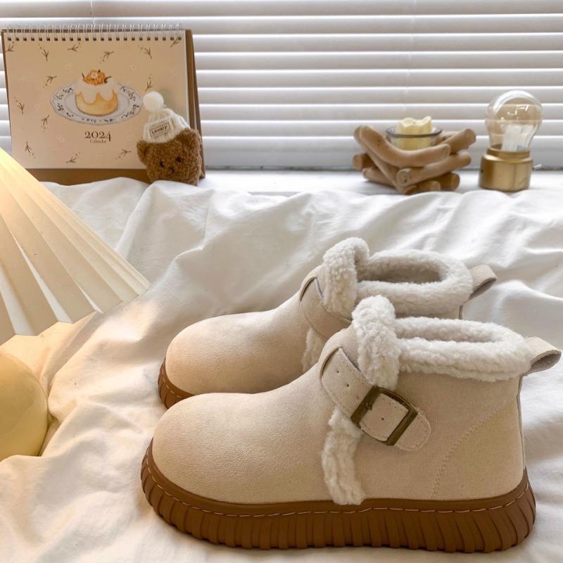 Snow Boots Children's New Winter Piled Thickened Non-slip Warm Fur Integrated Wool Cotton Shoes Women's Shoes