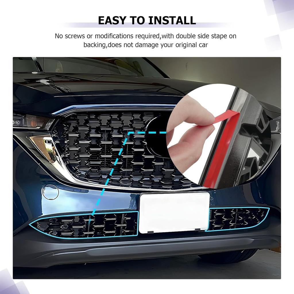 LUWU Front Grill Mesh Compatible With   2024 2025 Mazda CX-5 Front Mesh Grill erts Trims Front Mesh Grille Cover Guard for 2024 2025 Mazda CX5 Car