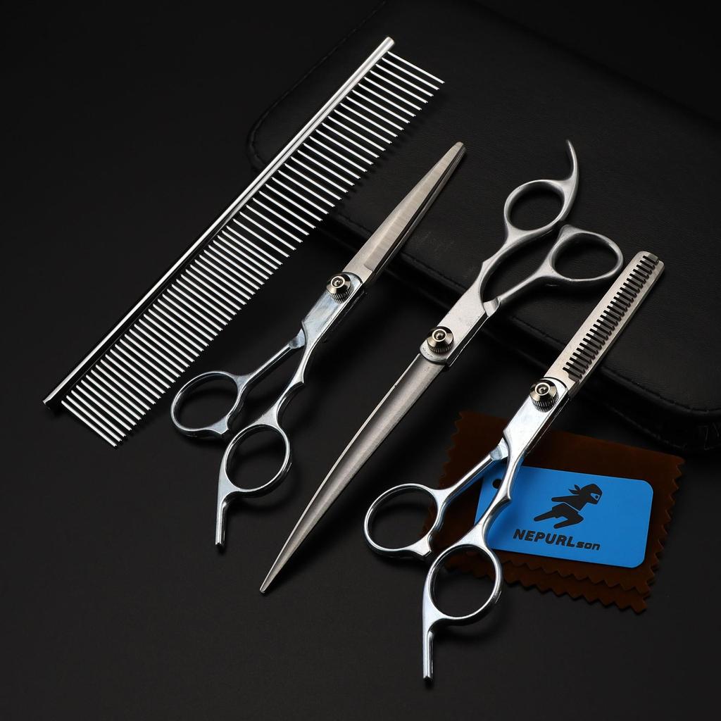 7.0-Inch Detachable Curved Pet Grooming Scissors Set for Household Use