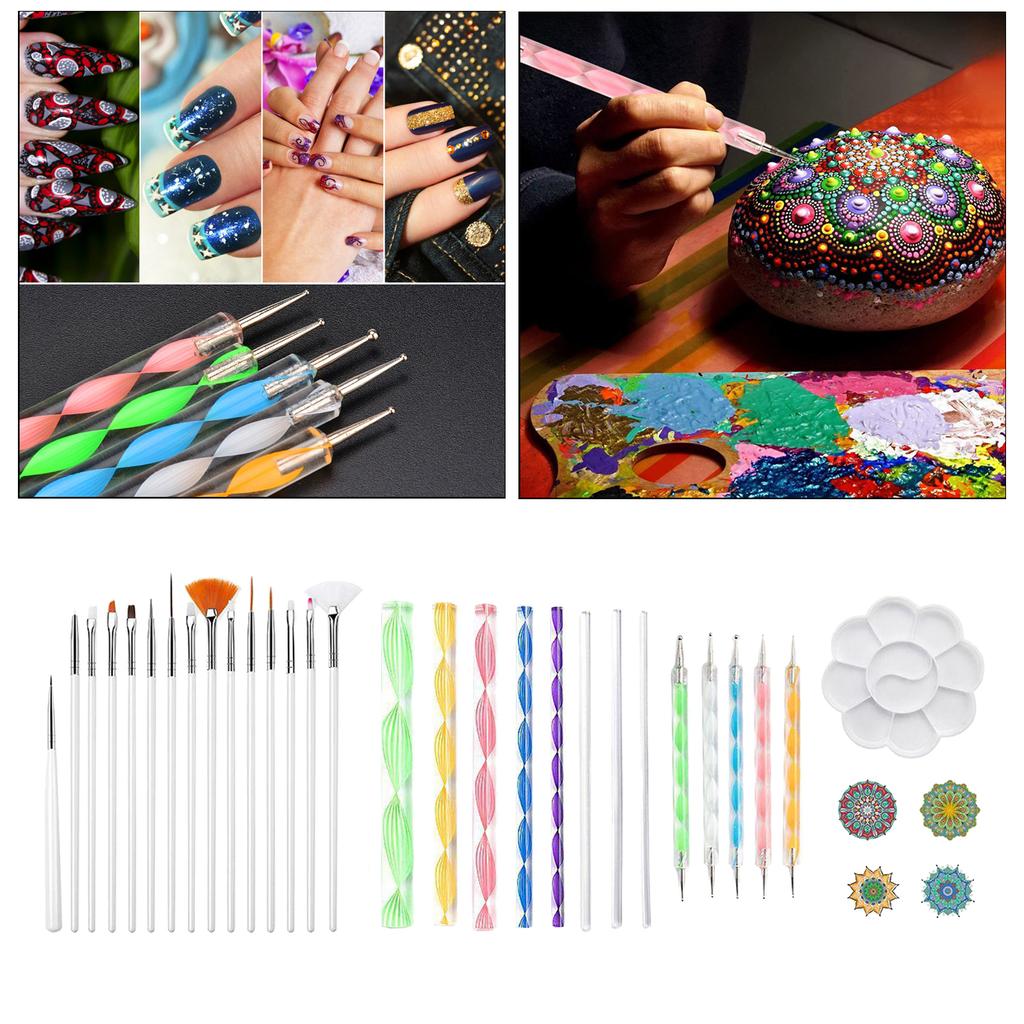 Sculpting Tools Dotted Art Pen Embossing tools Modelling Tool Set Nail Tools UK Seller B 15- Mandala Tool Point Painting Wax tool