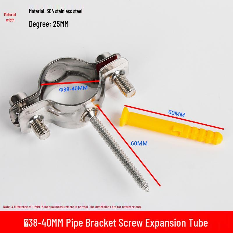 304 Stainless Steel Expansion Screw Pipe Bracket Clamp for PVC Pipes