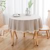 Round Tablecloth - High-End, Waterproof, Oil-Proof, Wash-Free, Imitation Cotton and Linen for Dining or Coffee Tables