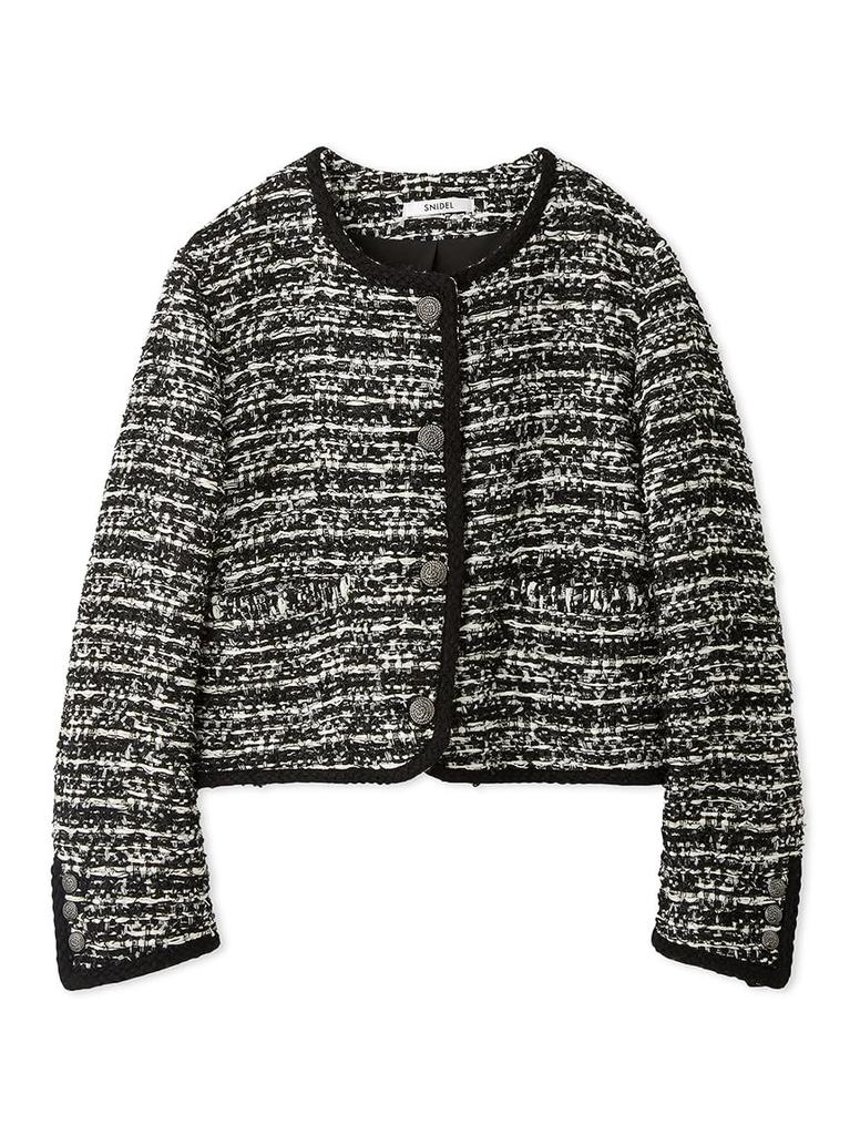 Snidel Mixed Tweed Jacket SWFJ244084BLK1