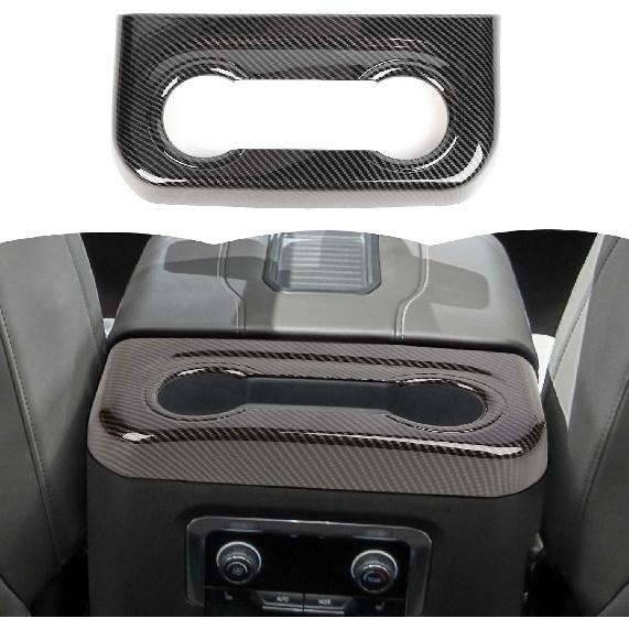 

Carbon Fiber Rear Cup Holder Panel Trim Cover Decoration Interior Accessories Compatible with Chevy Suburban SUV 2020-2023,for GMC Yukon