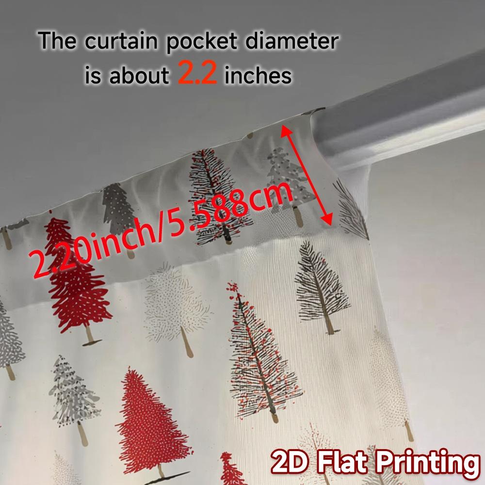 2D Flat Printing  JIT 2pcs   Curtains (Without Rod) Festive Trees Chic Contemporary Curtains Versatile Polyester Fabric Curtains