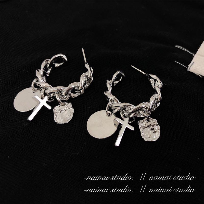 Женская группа, популярные серьги-крестики для девочек, серьги с холодным ветром, серьги с кисточками, 1 компл. one pair