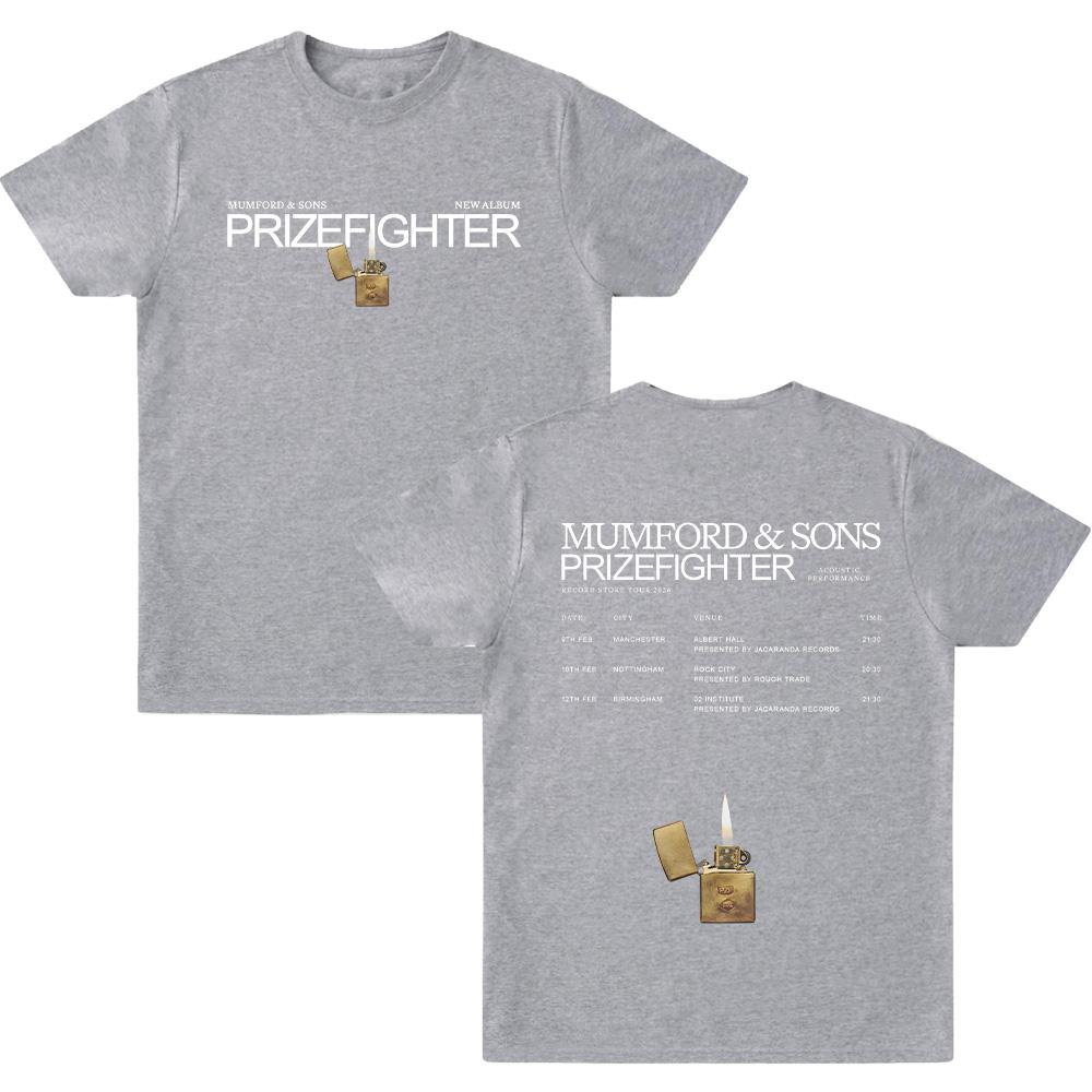

Mumford & Sons Record Store Tour 2026 T Shirts Rock Band Prizefighter Album New T-shirts Summer Cotton Men Women Streetwear Tees M сірий колір