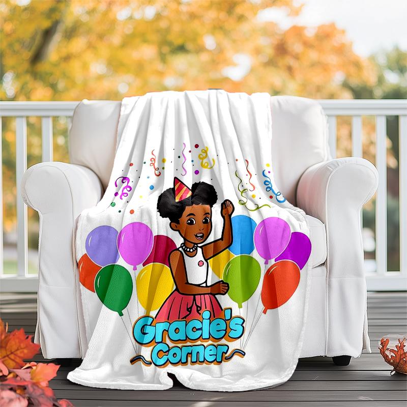 Gracie's Corner Theme Printed Blanket - Perfect for Couch, Bed, Travel & Outdoor Use | Machine Washable, Cozy & Durable.