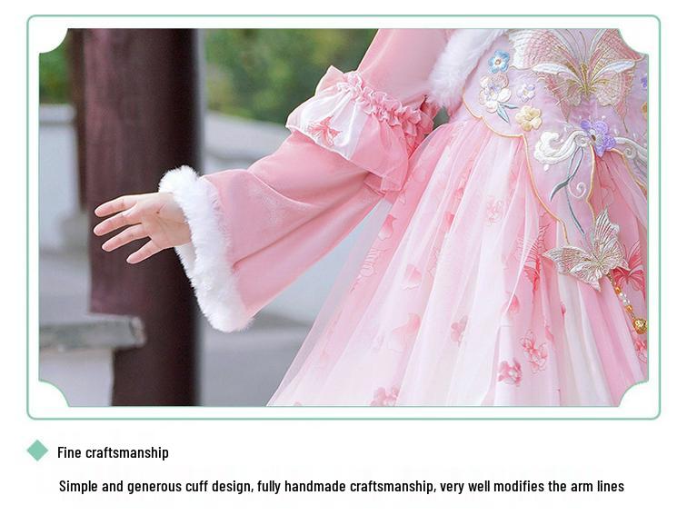 Dziewczęce zimowe Hanfu 2025: Aksamitna Spódnica Tang - Starochiński Styl dla Dzieci