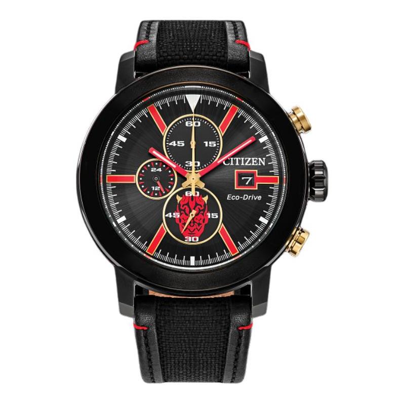 CITIZEN Star Wars series 100 meters waterproof light Quartz leather nylon strap 44mm men's watch black dial CA0766-02W