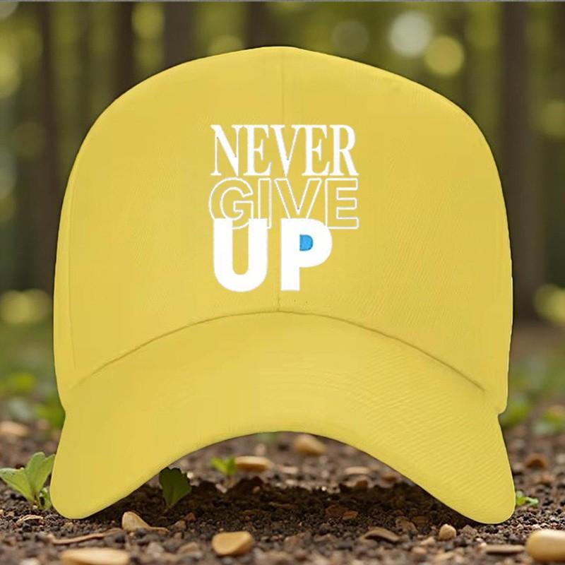 Gib Niemals Auf Motivation Grafik Baseballkappe Polyester Outdoor Lässig Verstellbare Mütze für Unisex Erwachsene