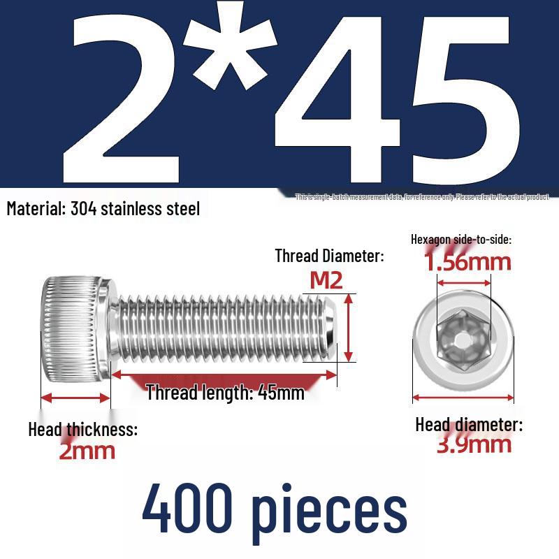 304 Stainless Steel Hex Socket Head Cap Screws, M2-M10, Extended Length