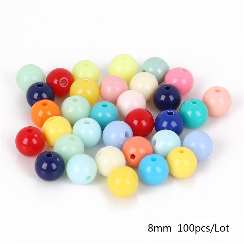 Candy Farbe Kunststoff Acryl Perlen 6/8/10/12/14/16mm DIY Lose Spacer runde Kugel Perle Für Schmuck Mak