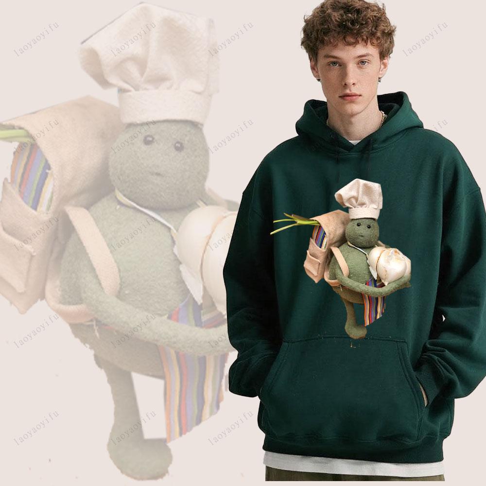 The Tiny Chef Show Pattern Hoody Winter Casual Loose and Warm Hooded Sweatshirt Drop Shoulder Comfortable Personality