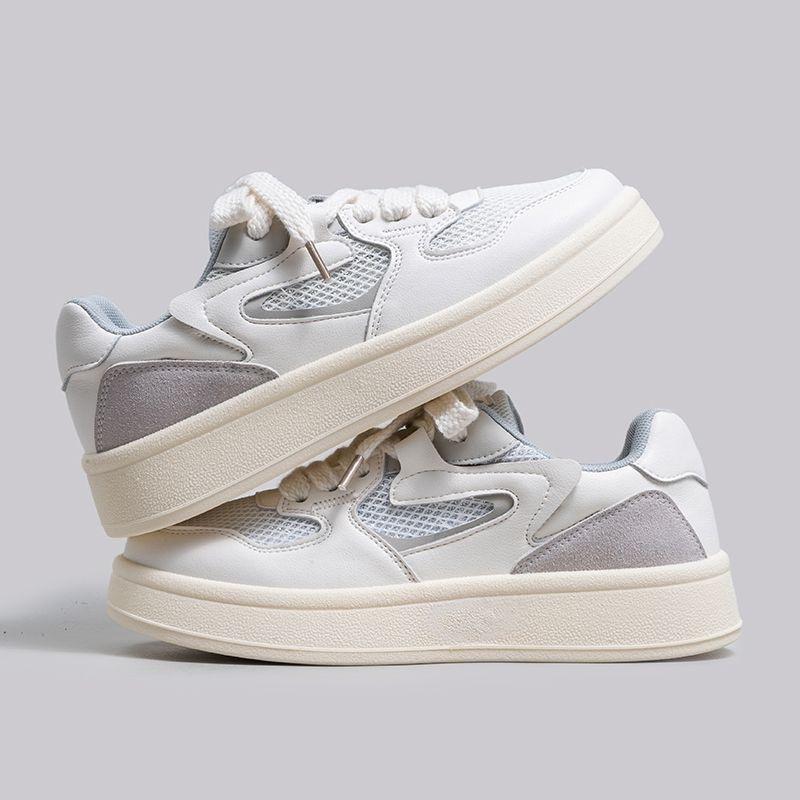Thick-soled new spring and autumn mesh breathable student board shoes niche casual sports shoes