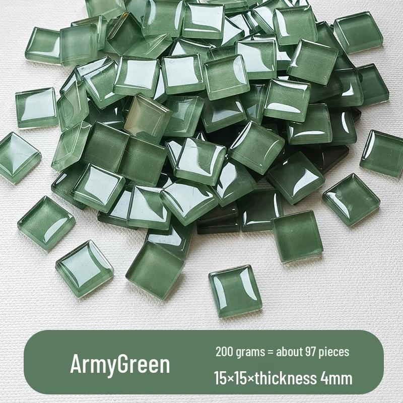 200g 1,5cm Transluzent 15mm Kristallmosaik DIY Handgemacht Buntes Glas Schnittpapier